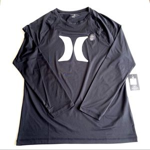 Hurley Men’s SPF 50 long sleeve rashguard - BLACK
